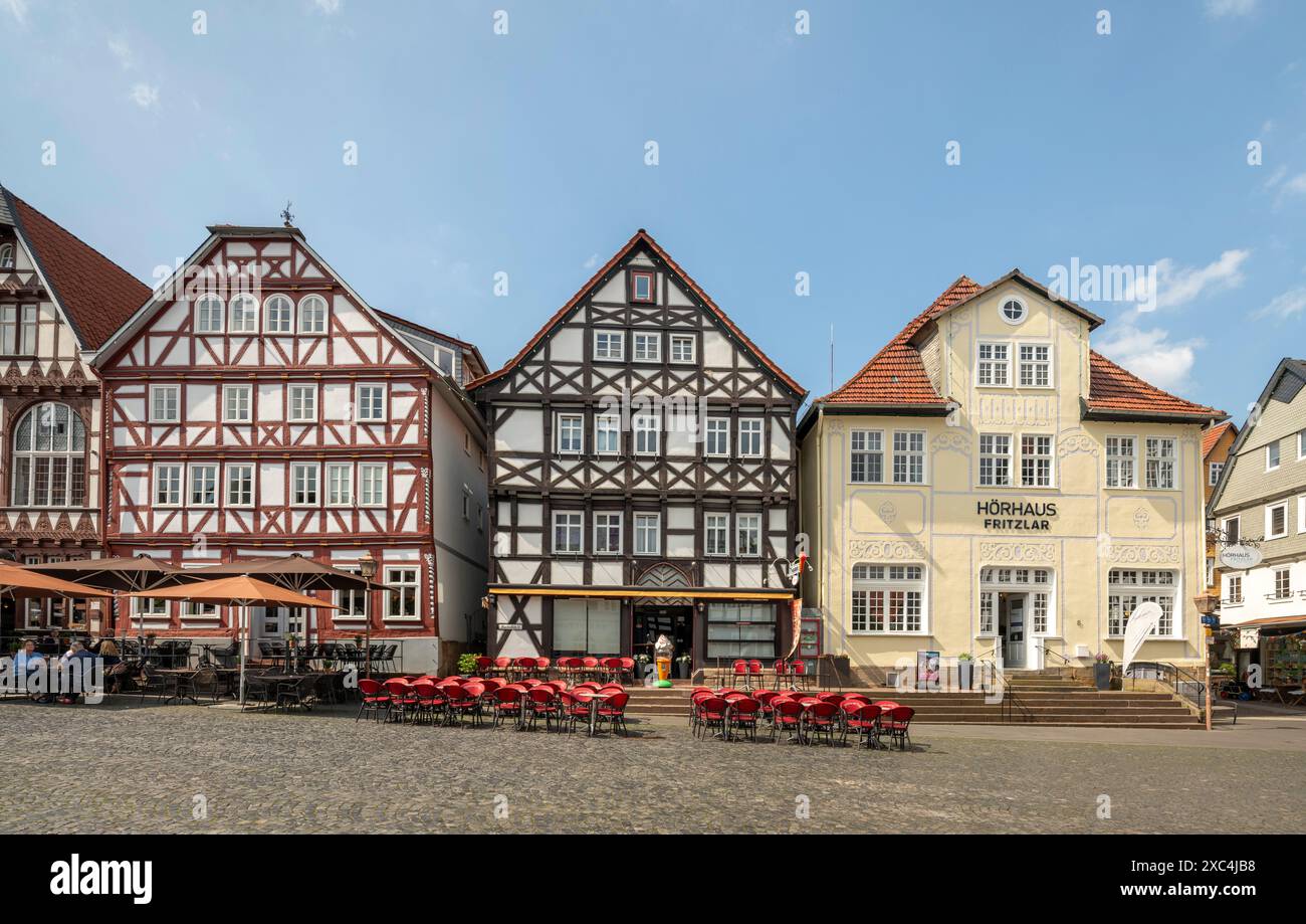 Fritzlar, Marktplatz, Häuser Nr. 8, 10 und 12 (von rechts) Banque D'Images