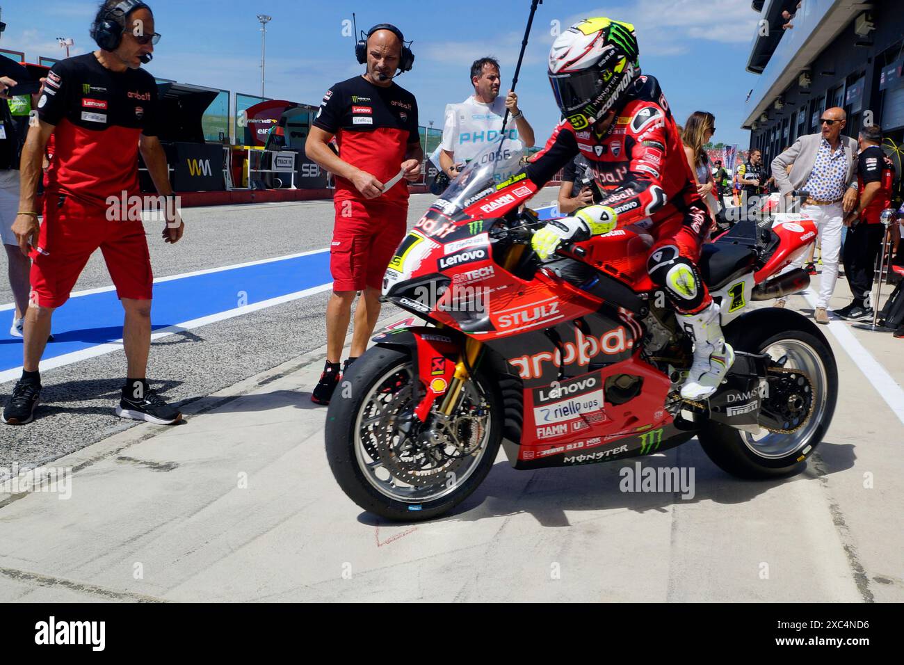 Foto Alessandro la Rocca/LaPresse14-06-2024, Misano World circuit Marco Simoncelli Sport-Motociclismo-WSBK FIM Superbike World Championship-Pirelli Emilia Romagna Round 14-16-juin 2024 FP1 e FP2 nella foto : Alvaro Bautista -Ducati photo Alessandro la Rocca/ Credit : LaPresse/Alamy Live News Banque D'Images