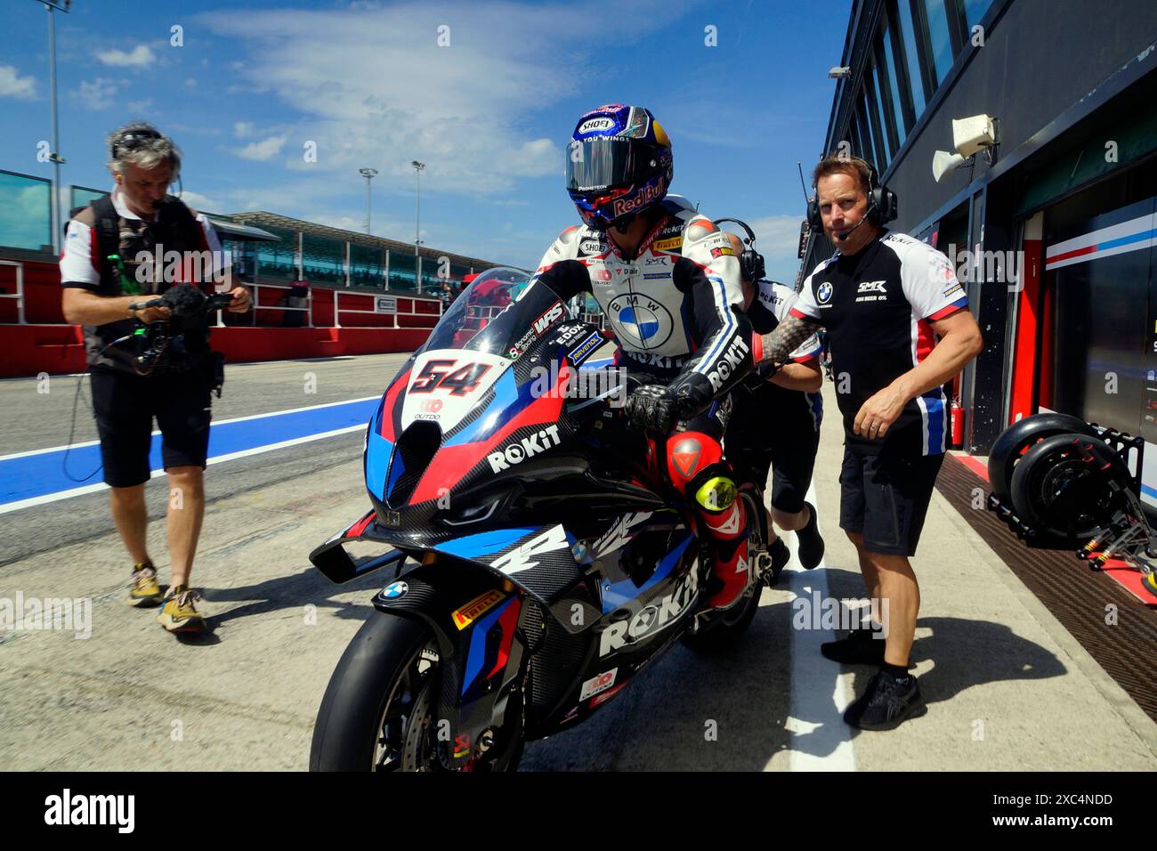 Foto Alessandro la Rocca/LaPresse14-06-2024, Misano World circuit Marco Simoncelli Sport-Motociclismo-WSBK FIM Superbike World Championship-Pirelli Emilia Romagna Round 14-16-juin 2024 FP1 e FP2 nella foto : photo Alessandro la Rocca/ Credit : LaPresse/Alamy Live News Banque D'Images