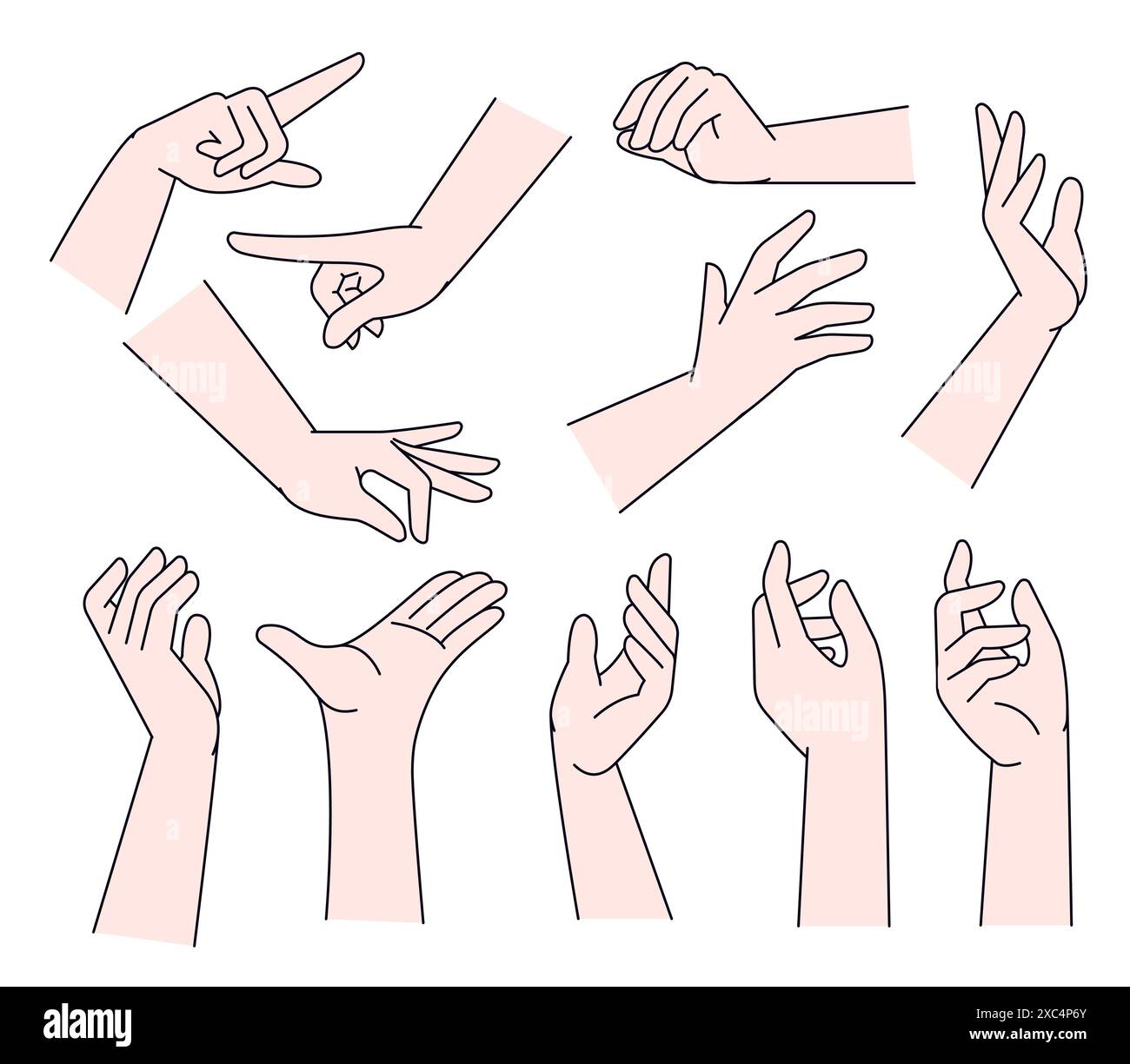 Jeu de vecteur de main comique. Illustration de Vecteur