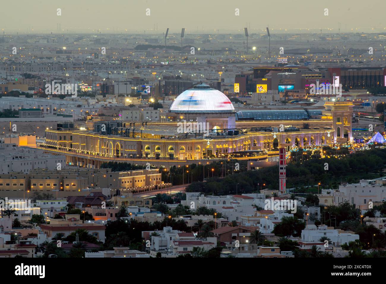 Vue aérienne de Al Hazm Mall Doha, Qatar. Banque D'Images