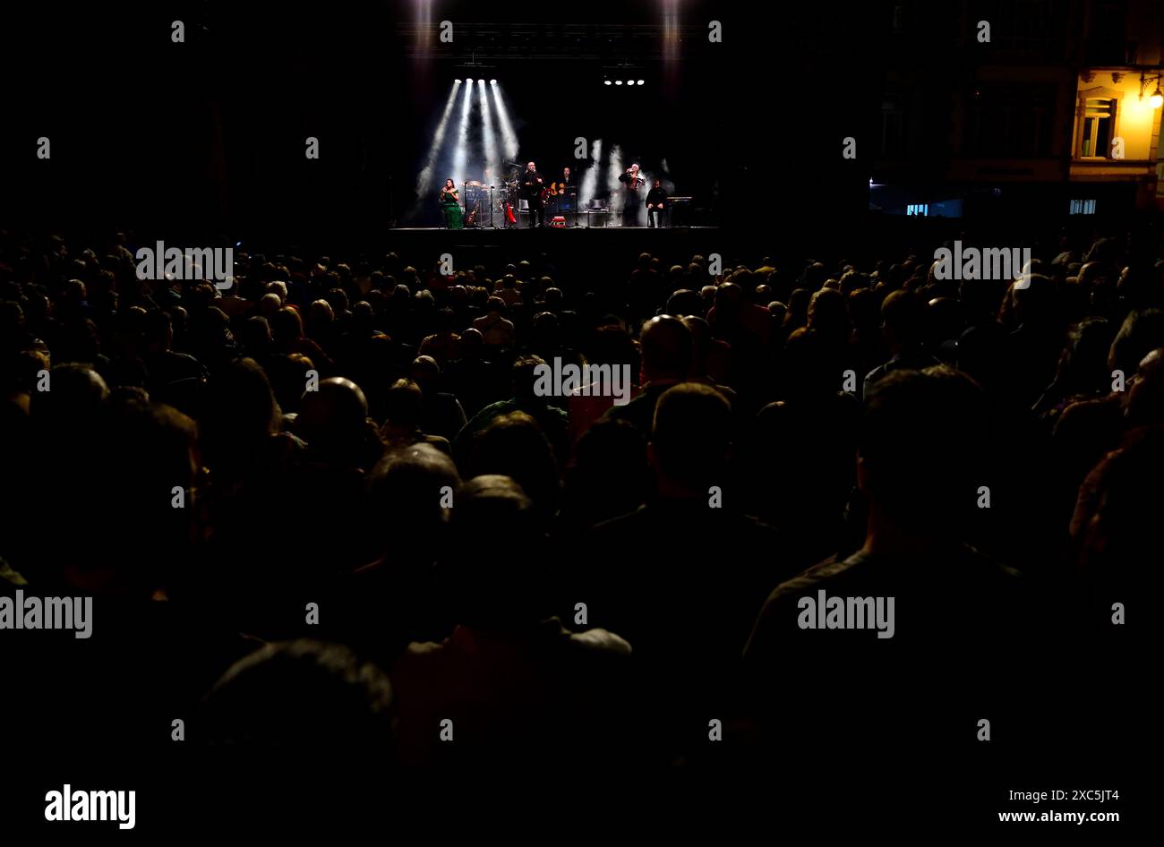 Concert de Luar na Lubre dans la fête de San Froilan, Lugo, Espagne Banque D'Images