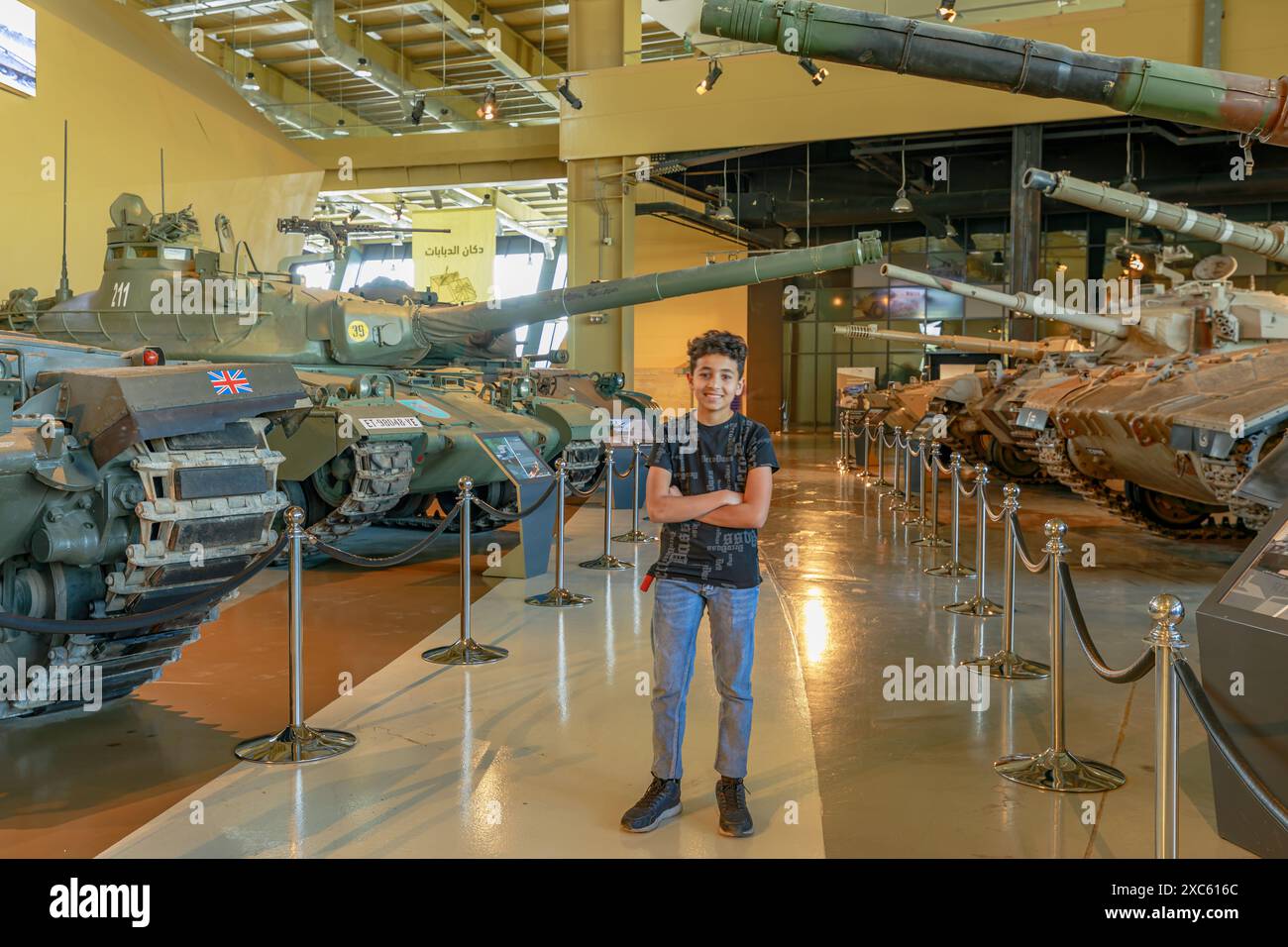 Royal Tank Museum, Amman, Jordanie - 4 mai 2024 : exposition des chars de l'OTAN et du Pacte de Varsovie de l'époque de la guerre froide exposée au Royal Tank Museum in Banque D'Images