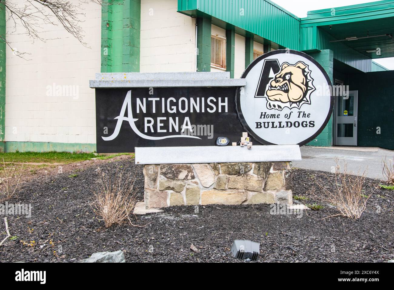 Panneau Antigonish Arena en Nouvelle-Écosse, Canada Banque D'Images