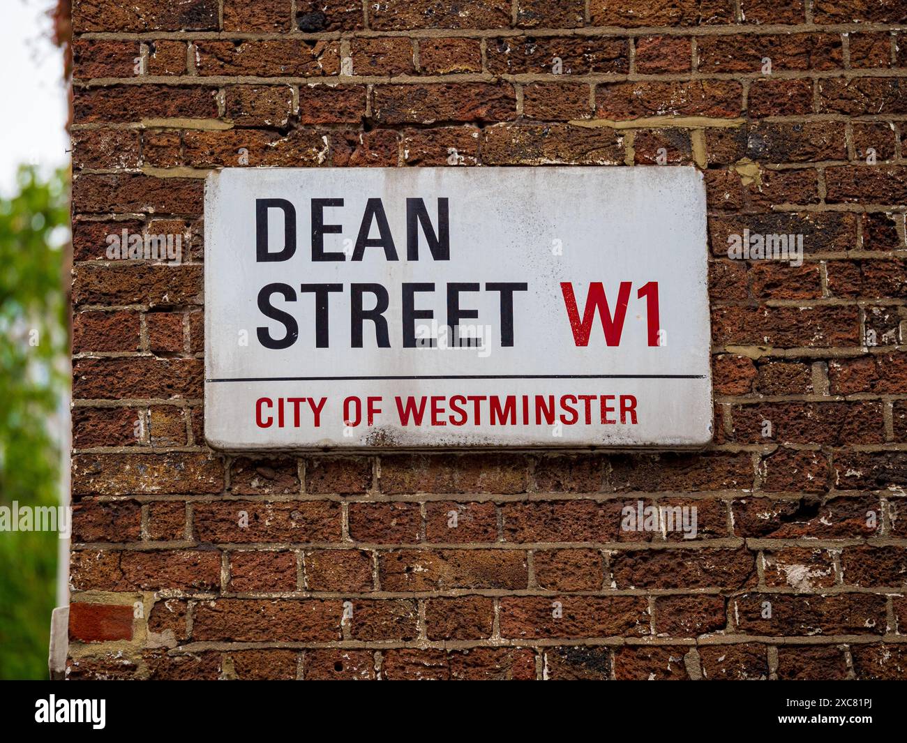 Dean Street W1 London Street Sign. Panneaux London Street. Signes vintage de London Street. Banque D'Images