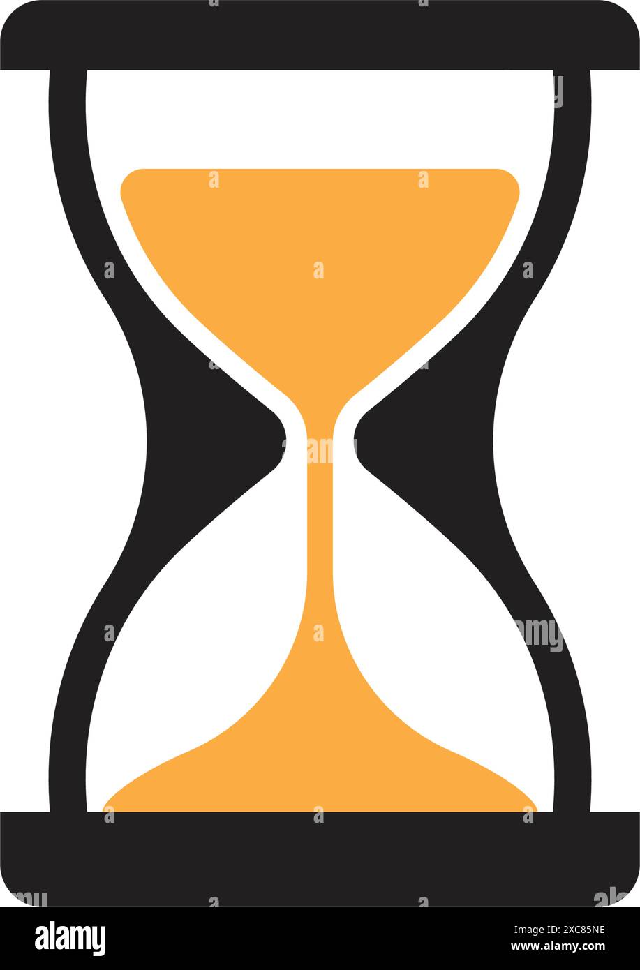 Icône en sablier dans un style plat. Illustration vectorielle en verre de sable sur fond isolé. Concept d'affaires de signe d'horloge de sable. Illustration de Vecteur