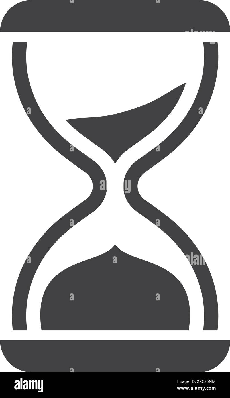 Icône en sablier dans un style plat. Illustration vectorielle en verre de sable sur fond isolé. Concept d'affaires de signe d'horloge de sable. Illustration de Vecteur