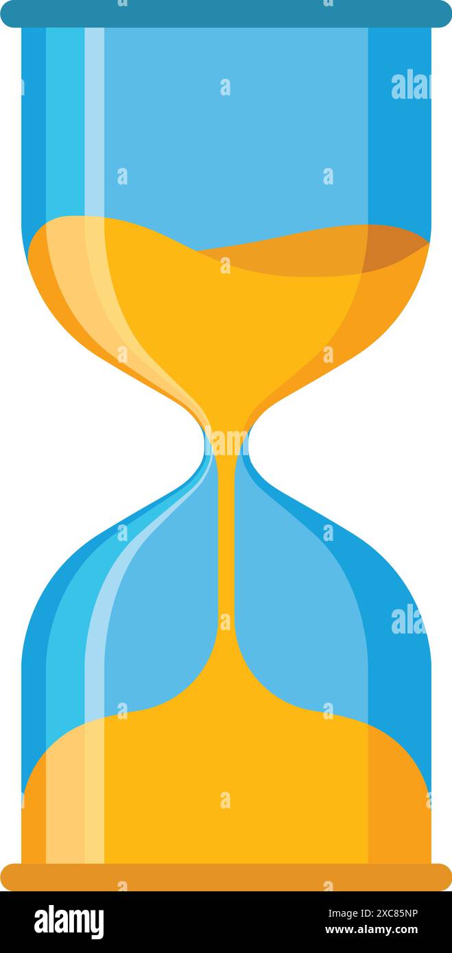 Icône en sablier dans un style plat. Illustration vectorielle en verre de sable sur fond isolé. Concept d'affaires de signe d'horloge de sable. Illustration de Vecteur