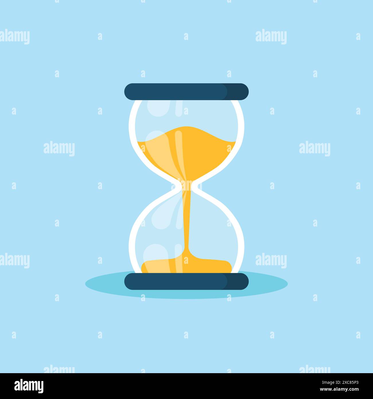 Icône en sablier dans un style plat. Illustration vectorielle en verre de sable sur fond isolé. Concept d'affaires de signe d'horloge de sable. Illustration de Vecteur