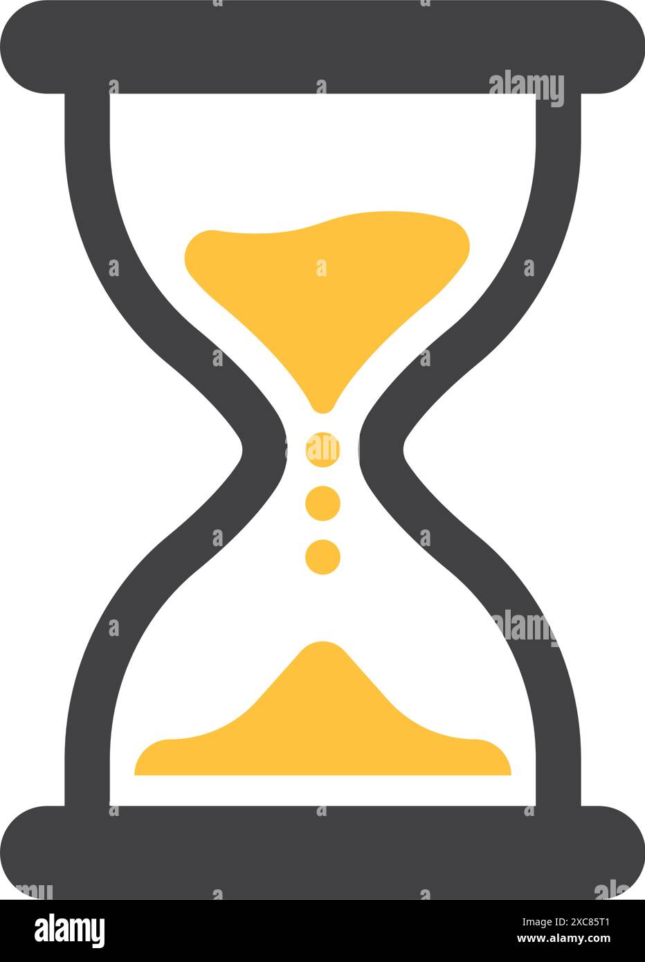 Icône en sablier dans un style plat. Illustration vectorielle en verre de sable sur fond isolé. Concept d'affaires de signe d'horloge de sable. Illustration de Vecteur