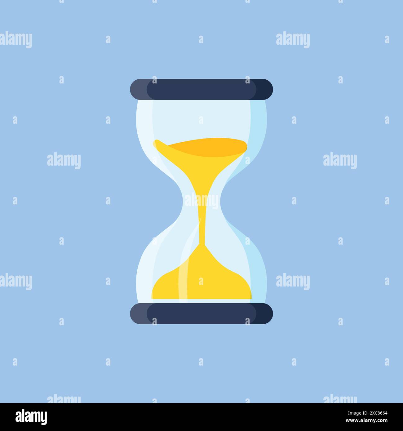 Icône en sablier dans un style plat. Illustration vectorielle en verre de sable sur fond isolé. Concept d'affaires de signe d'horloge de sable. Illustration de Vecteur