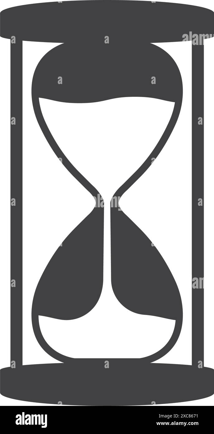 Icône en sablier dans un style plat. Illustration vectorielle en verre de sable sur fond isolé. Concept d'affaires de signe d'horloge de sable. Illustration de Vecteur