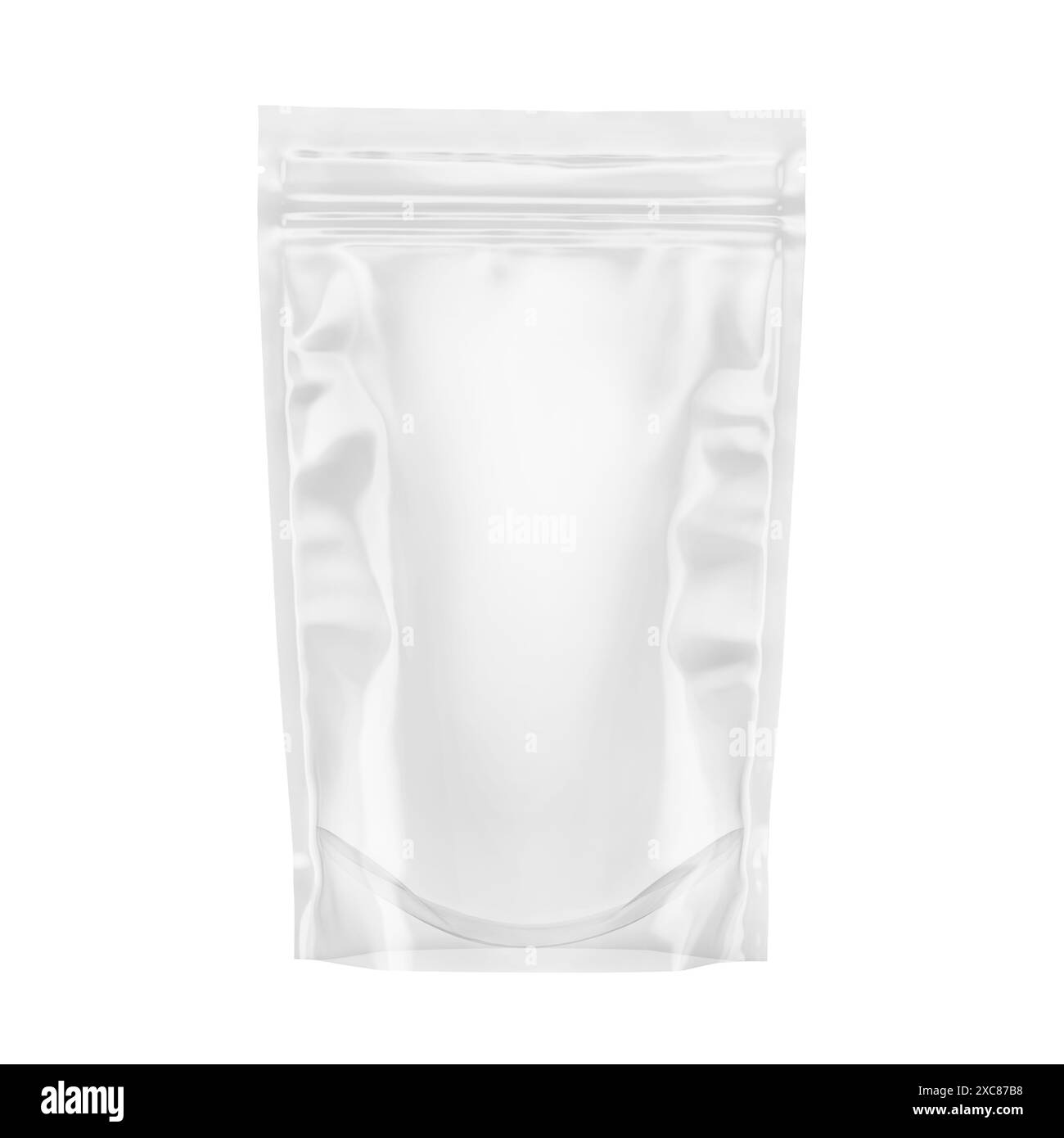 Stand Up Pouch Mockup 3D rendu isolé sur fond blanc Banque D'Images