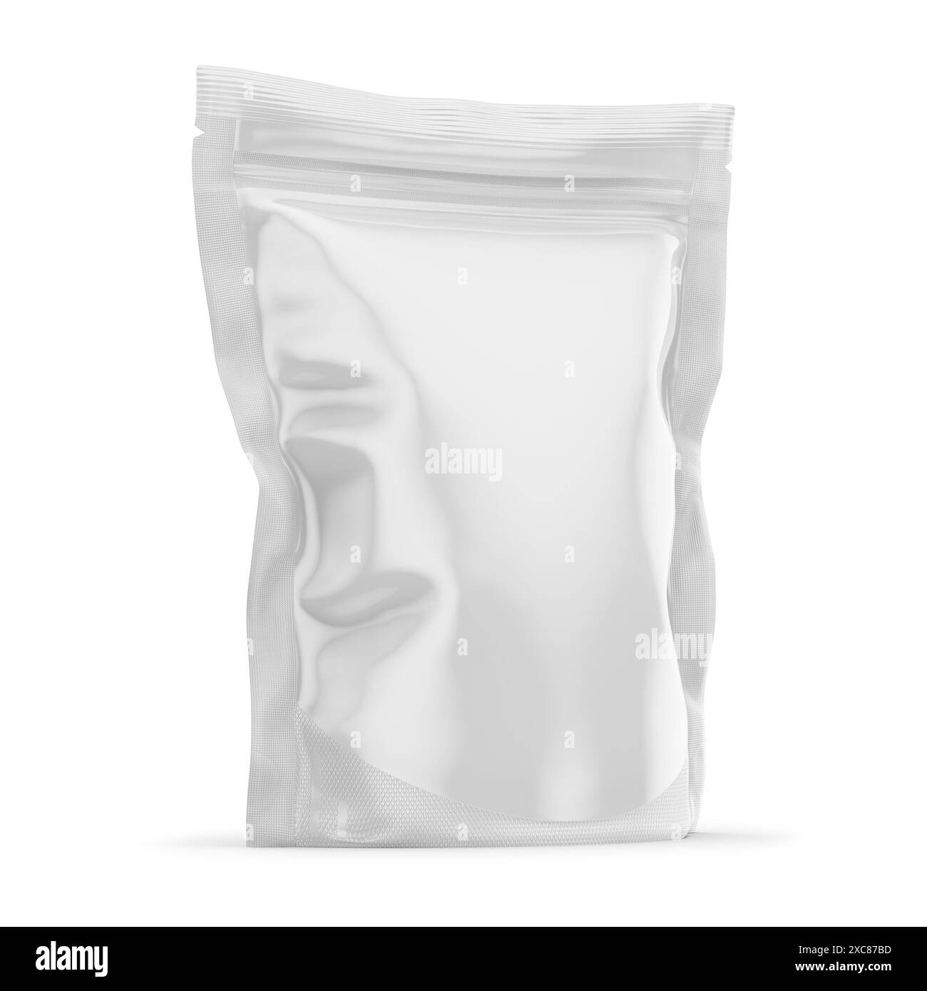 Stand Up Pouch Mockup 3D rendu isolé sur fond blanc Banque D'Images
