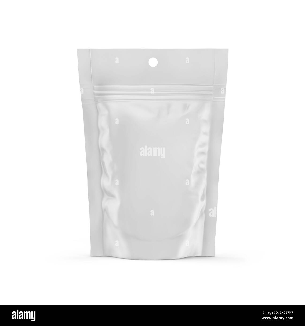 Stand Up Pouch Mockup 3D rendu isolé sur fond blanc Banque D'Images