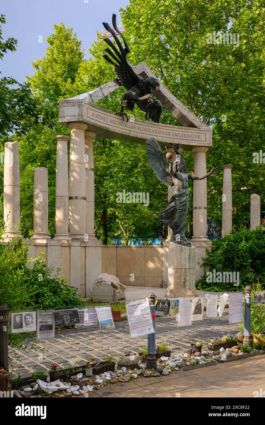 Mémorial controversé pour les victimes de l'occupation allemande, Budapest, Hongrie Banque D'Images