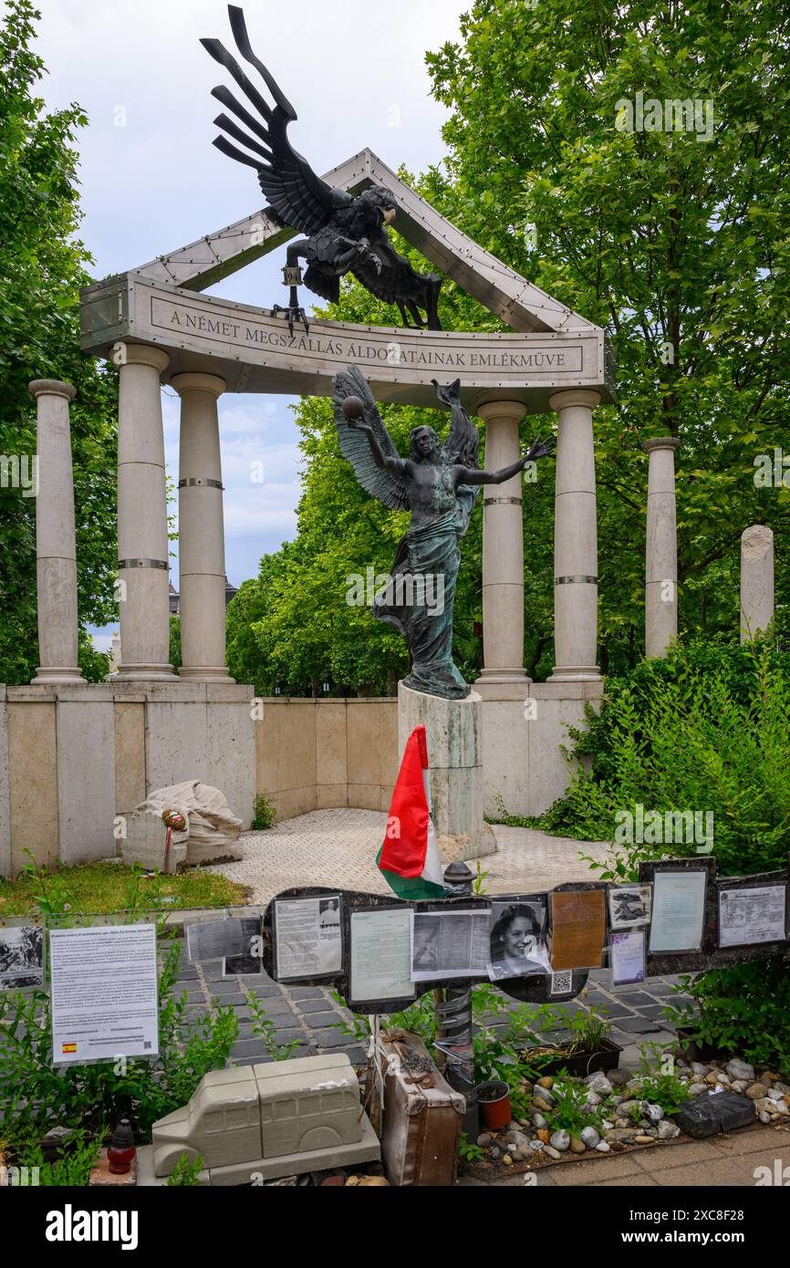 Mémorial controversé pour les victimes de l'occupation allemande, Budapest, Hongrie Banque D'Images