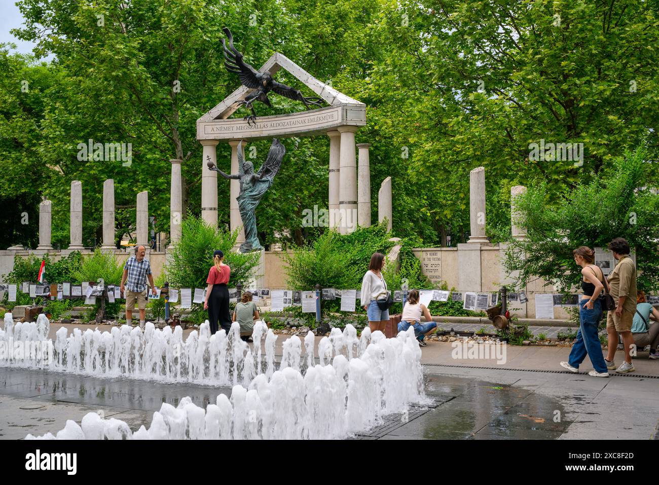 Mémorial controversé pour les victimes de l'occupation allemande, Budapest, Hongrie Banque D'Images