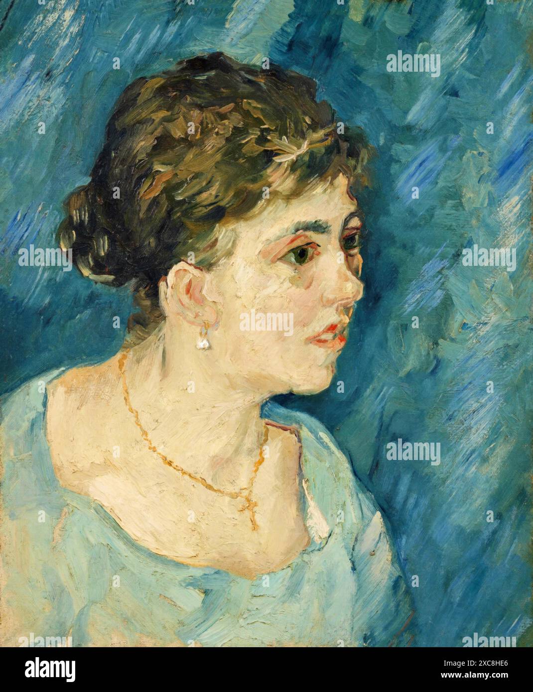 Portrait d'une femme, 1885 (peinture) artiste Gogh, Vincent van (1853-90) Néerlandais. Illustration de Vecteur