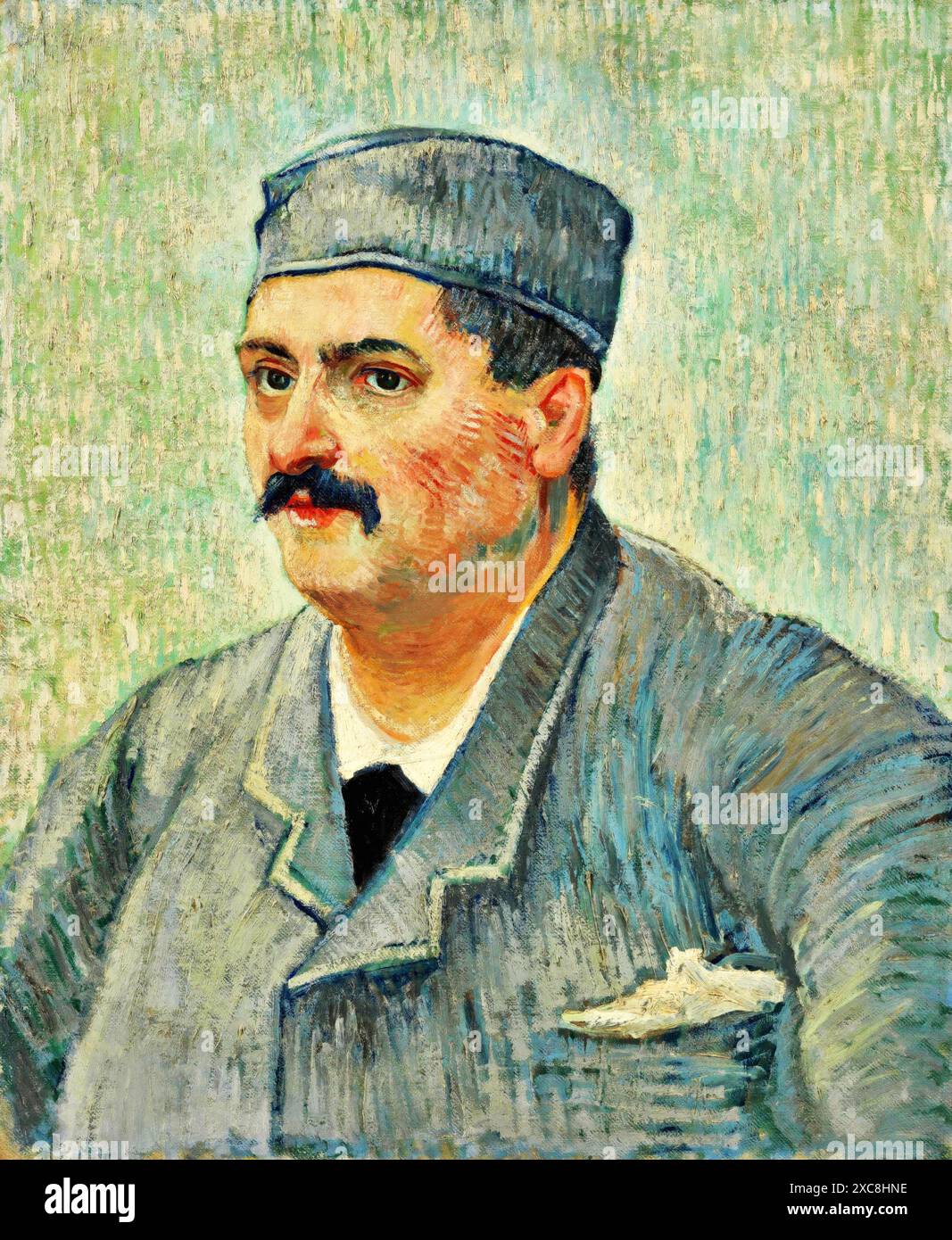 Portrait d'Etienne-Lucien Martin, 1887 (peinture) artiste Gogh, Vincent van (1853-90) Néerlandais. Illustration de Vecteur