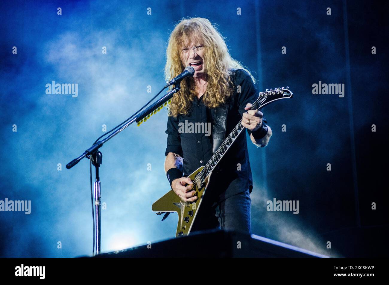 Dave Mustaine de Megadeth se produisant au Release Athens Festival à Plateia Nerou / Grèce, juin 2024 Banque D'Images