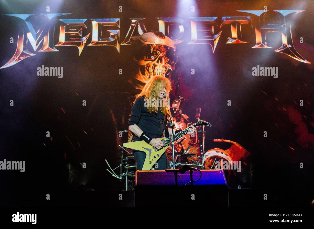 Dave Mustaine de Megadeth se produisant au Release Athens Festival à Plateia Nerou / Grèce, juin 2024 Banque D'Images