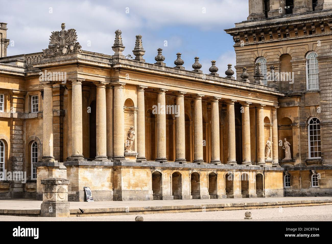 Une section de l'aile est du palais de Blenheim, Woodstock, Oxfordshire Banque D'Images