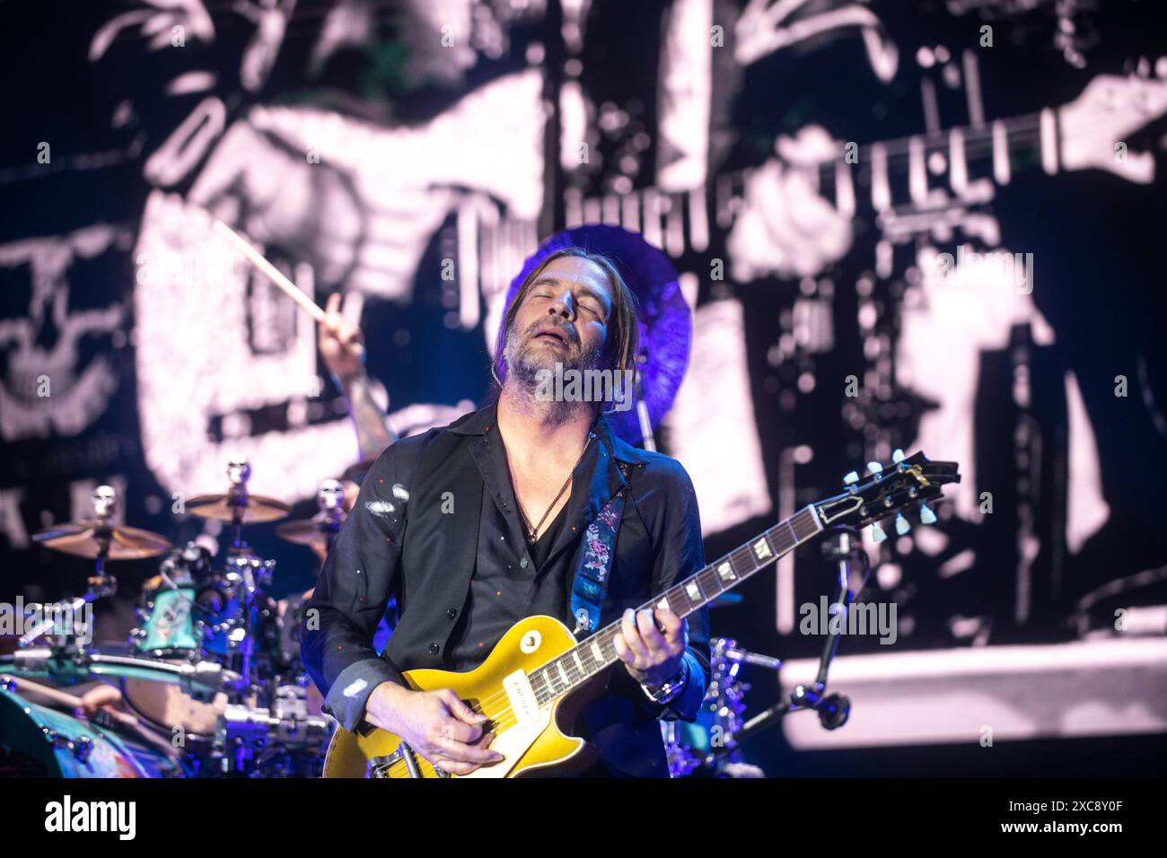 Maná représentation au Palau Sant Jordi, Barcelone 09 juin 2024. Photographe : ALE Espaliat Banque D'Images