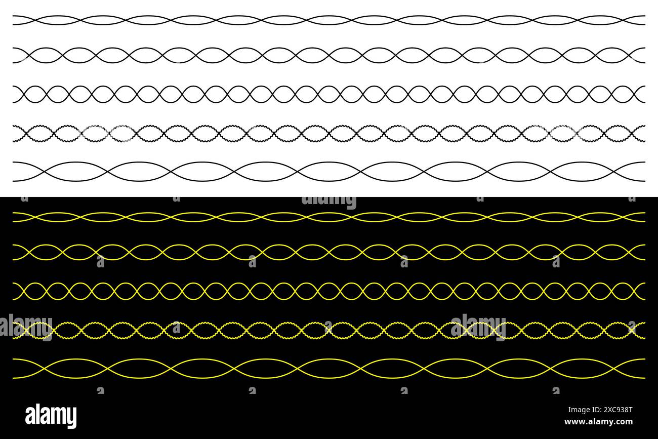 Cadre de séparation de ligne horizontale ondulée forme géométrique en zig-zag. Illustration de Vecteur