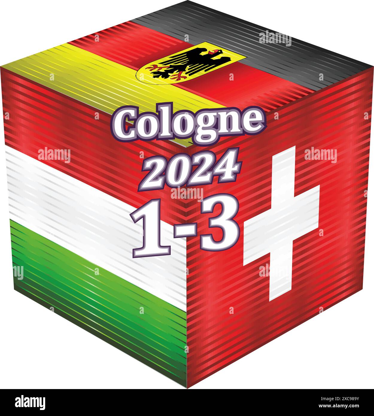 Championnat d'Europe de football de l'UEFA, Hongrie VS Suisse, drapeau grunge brillant d'Allemagne, drapeau grunge brillant de Suisse, drapeau grunge brillant o Illustration de Vecteur