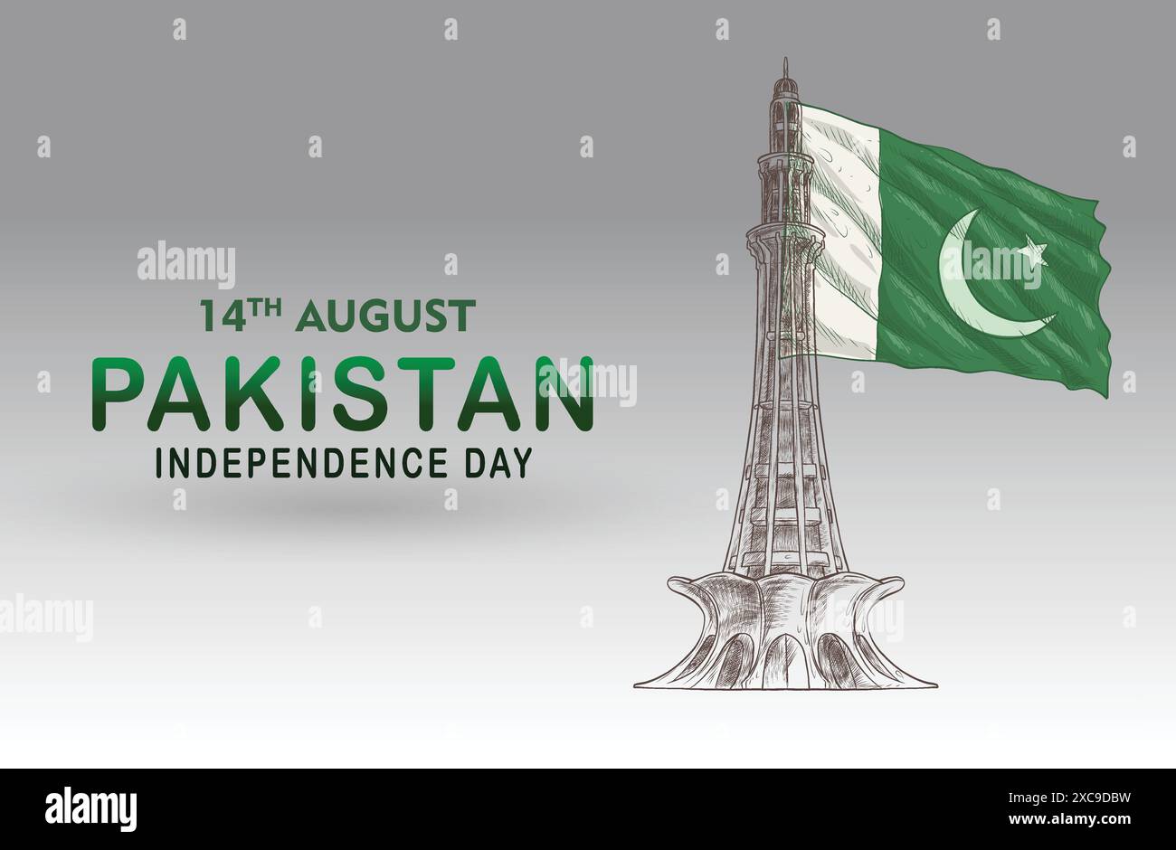 14 août jour de l'indépendance du Pakistan Illustration de Vecteur