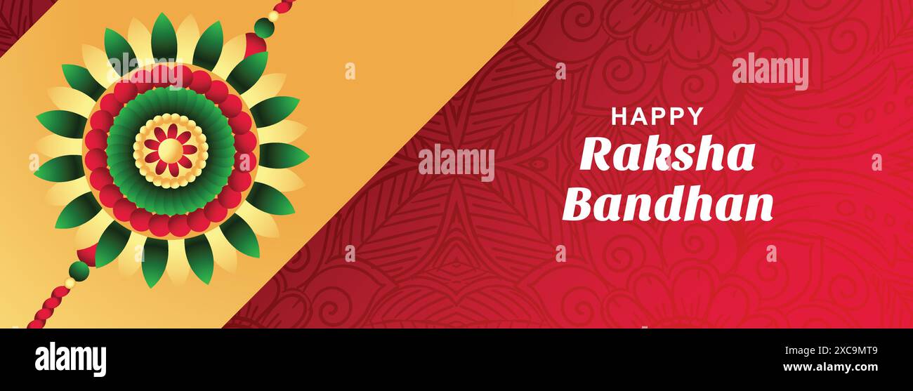 Design de bannière de carte de festival de raksha bandhan heureux Illustration de Vecteur