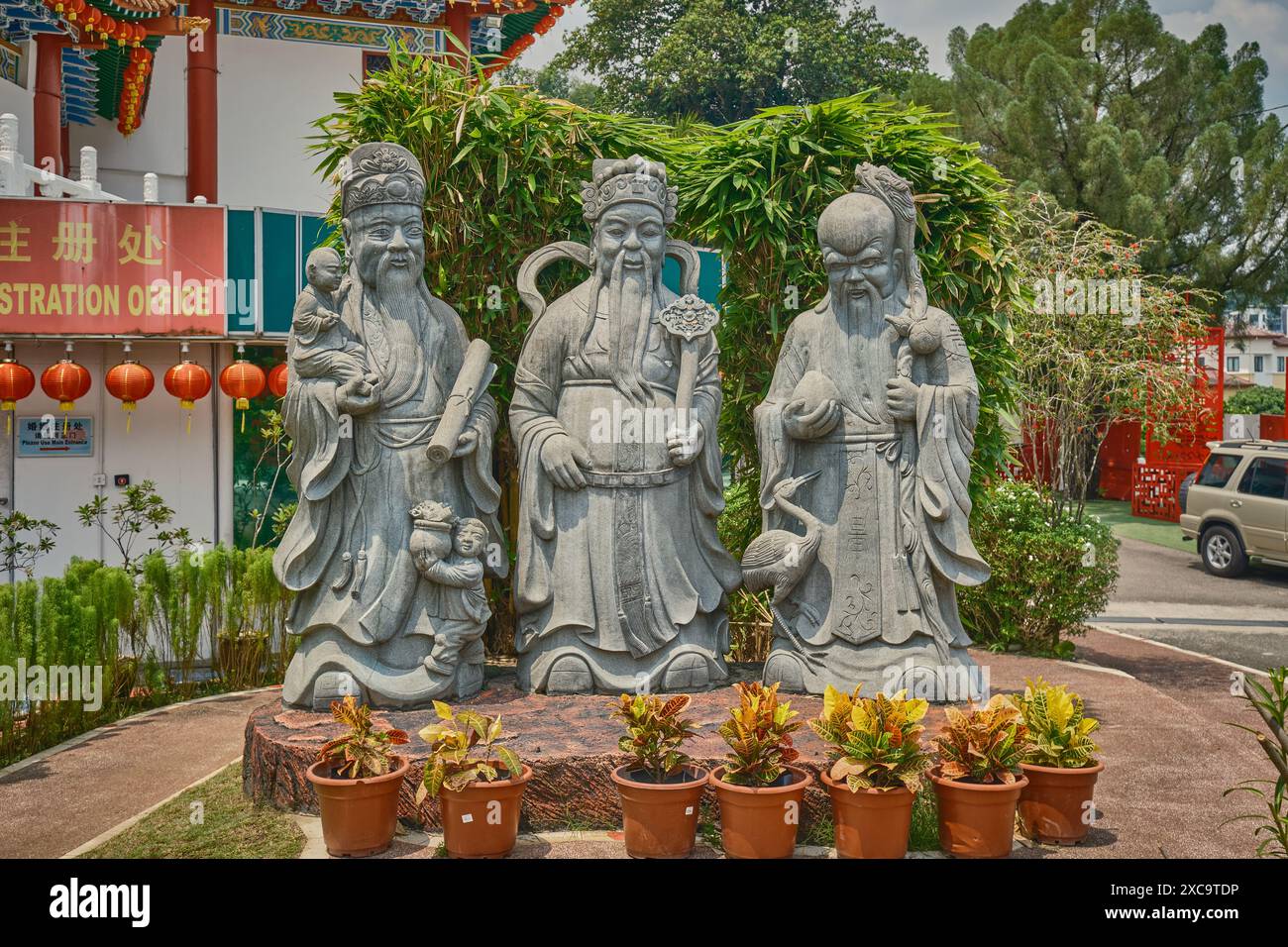 Thean Hou Temple à Kuala Lumpur, Malaisie est un temple à six niveaux de la déesse de la mer chinoise Mazu situé sur 1,67 acres de terre au sommet de Robson Heights Banque D'Images