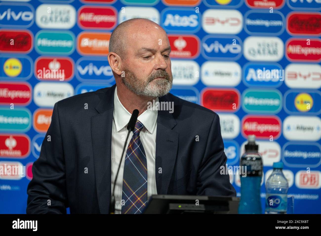 Stephen Clarke (Schottland, formateur), Pressekonferenz, GER, Allemagne (GER) v. Scottland (SCO), Fussball Europameisterschaft, UEFA EURO 2024, Gruppe A, 1. Spieltag, 14.06.2024, Foto : Eibner-Pressefoto/Sascha Walther Banque D'Images