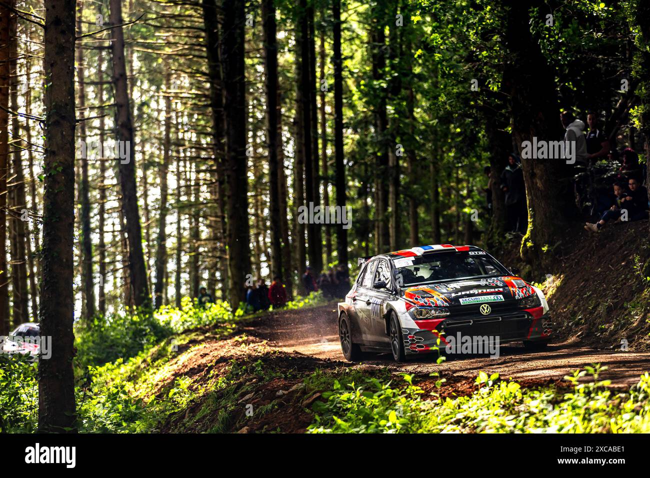 Gérardmer, France. 15 juin 2024. 23 PEREIRA Armando, MONDIERE Benjamin, Volkswagen Polo GTI Rally2, action lors du Rallye Vosges - Grand-est 2024, 4ème manche du Championnat de France des Rallyes 2024, du 15 au 16 juin à Gérardmer, France - photo Damien Saulnier/DPPI crédit : DPPI Media/Alamy Live News Banque D'Images