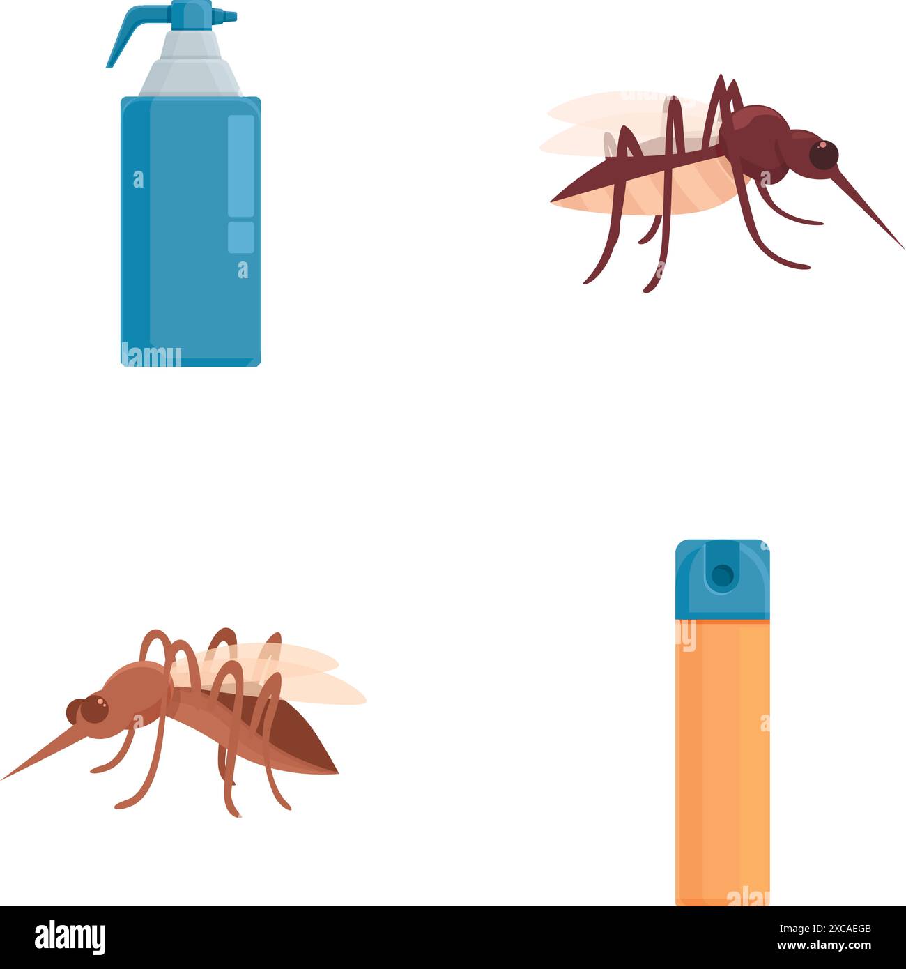 Illustration d'un ensemble complet d'icônes de lutte antiparasitaire pour l'extermination et la gestion des insectes domestiques, avec des symboles pour le spray de fourmis, la bouteille d'insecticide et le répulsif contre les insectes Illustration de Vecteur