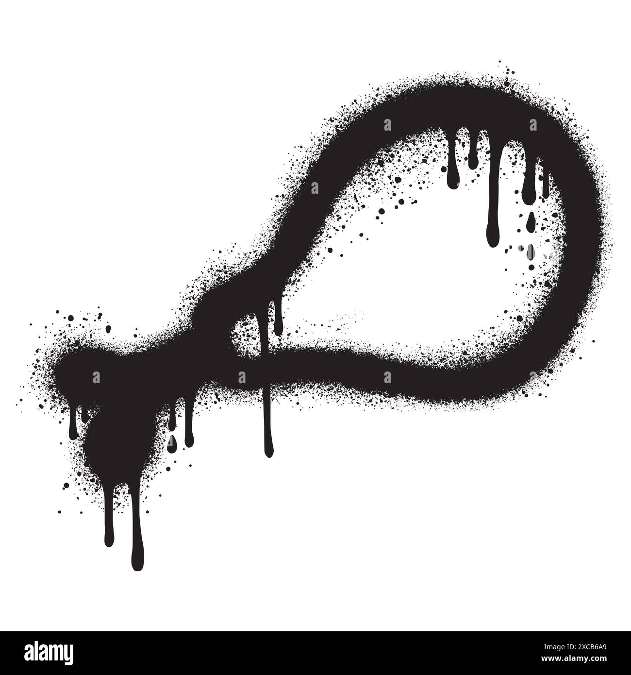 Cuisse de poulet dans un style graffiti urbain avec peinture noire en aérosol. illustration vectorielle. Illustration de Vecteur