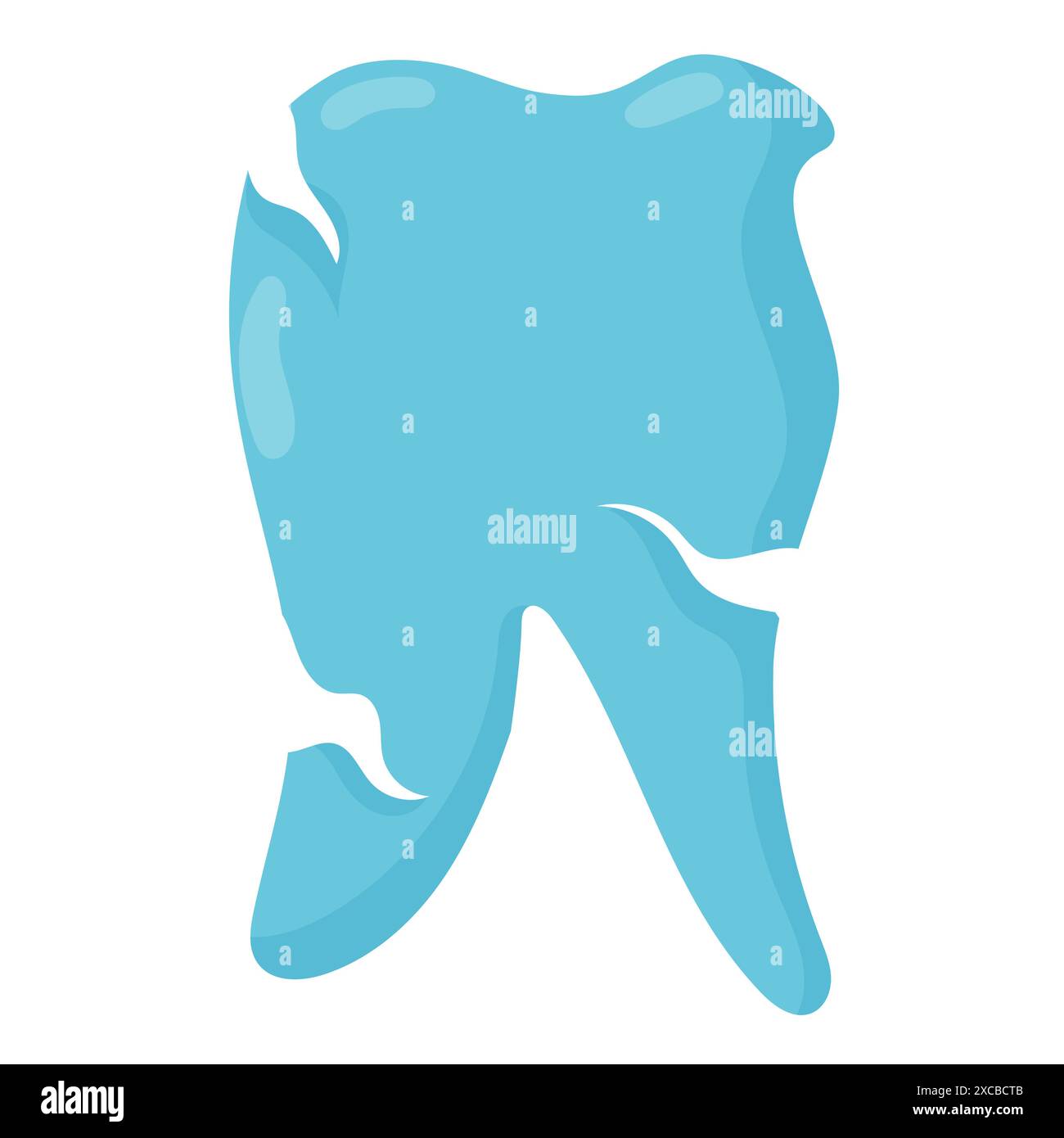 La carie. Dent malade avec des fissures dans le style plat. Illustration vectorielle isolée sur fond blanc. Illustration de Vecteur