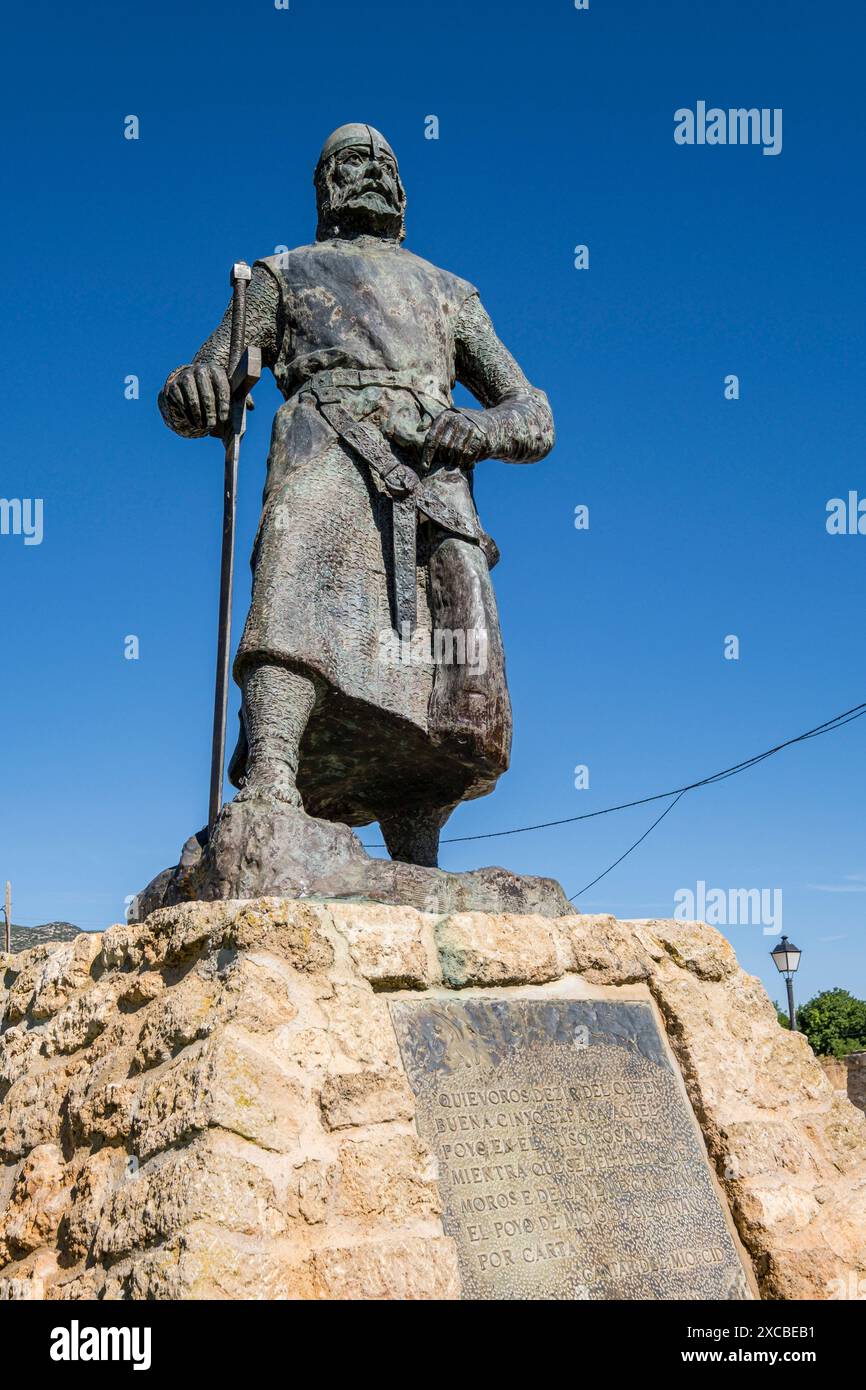 Rodrigo Diaz de Vivar, le CID Campeador, oeuvre de Luis Moreno Cutando, El Poyo del CID, Calamocha, province de Teruel, Aragon, Espagne Banque D'Images