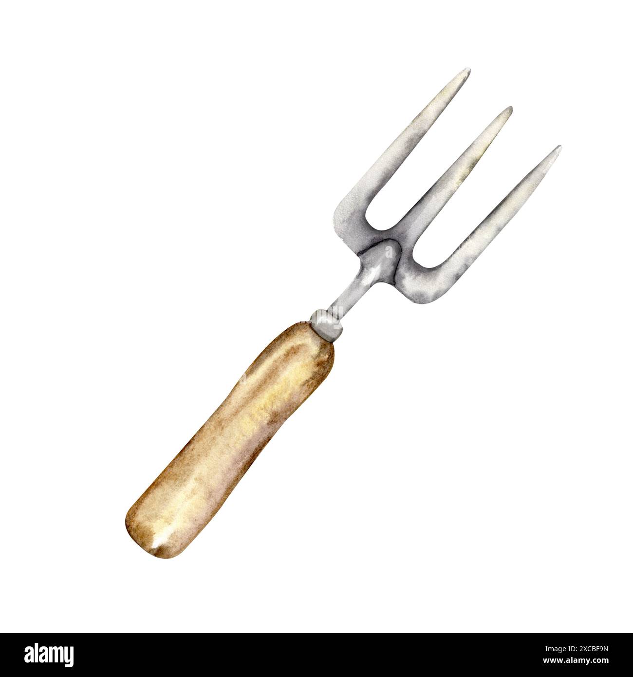 fourchette de jardin en métal. Banque D'Images