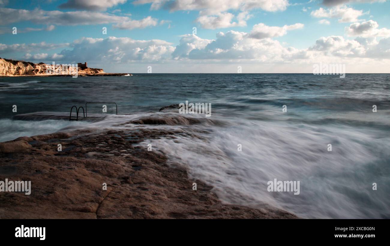 St Thomas Bay, Marsaskala, Malte Banque D'Images