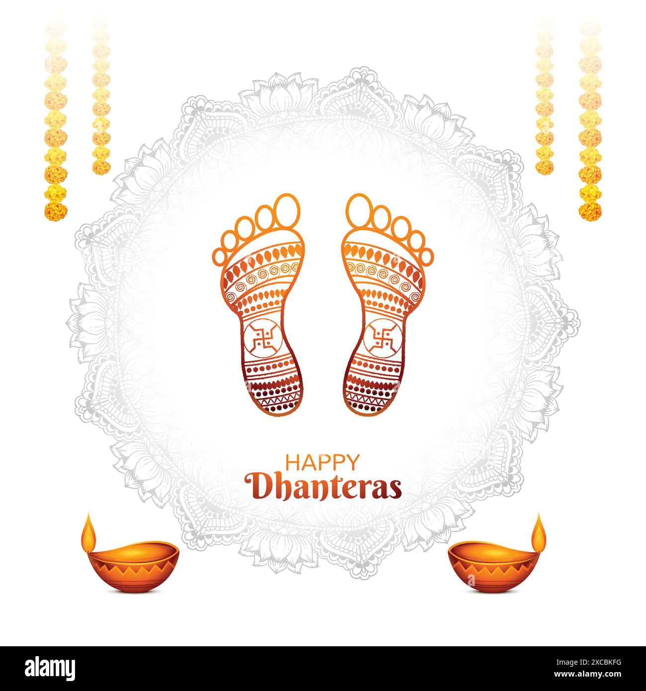Dhanteras avec fond de carte de déesse maa lakshmi Illustration de Vecteur