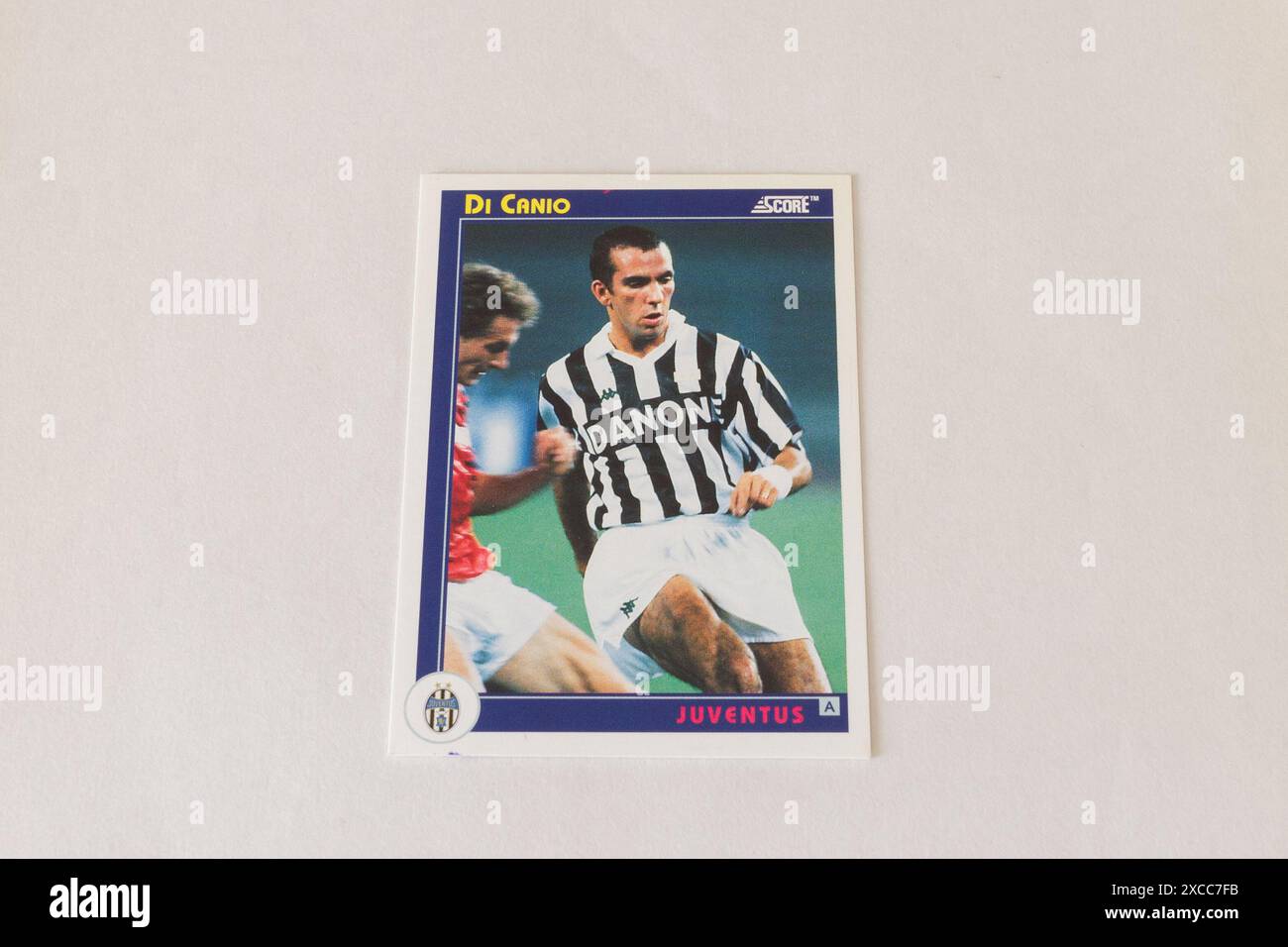 Autocollant de Paolo Di Canio, l'ancien joueur de football de la Juventus, Lazio, Celtic et West Ham United. Banque D'Images