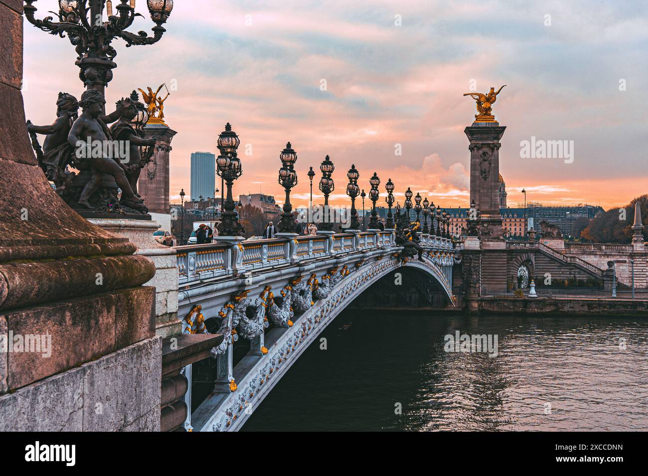 Pont Alexandre III à Paris photo sans personnes Banque D'Images