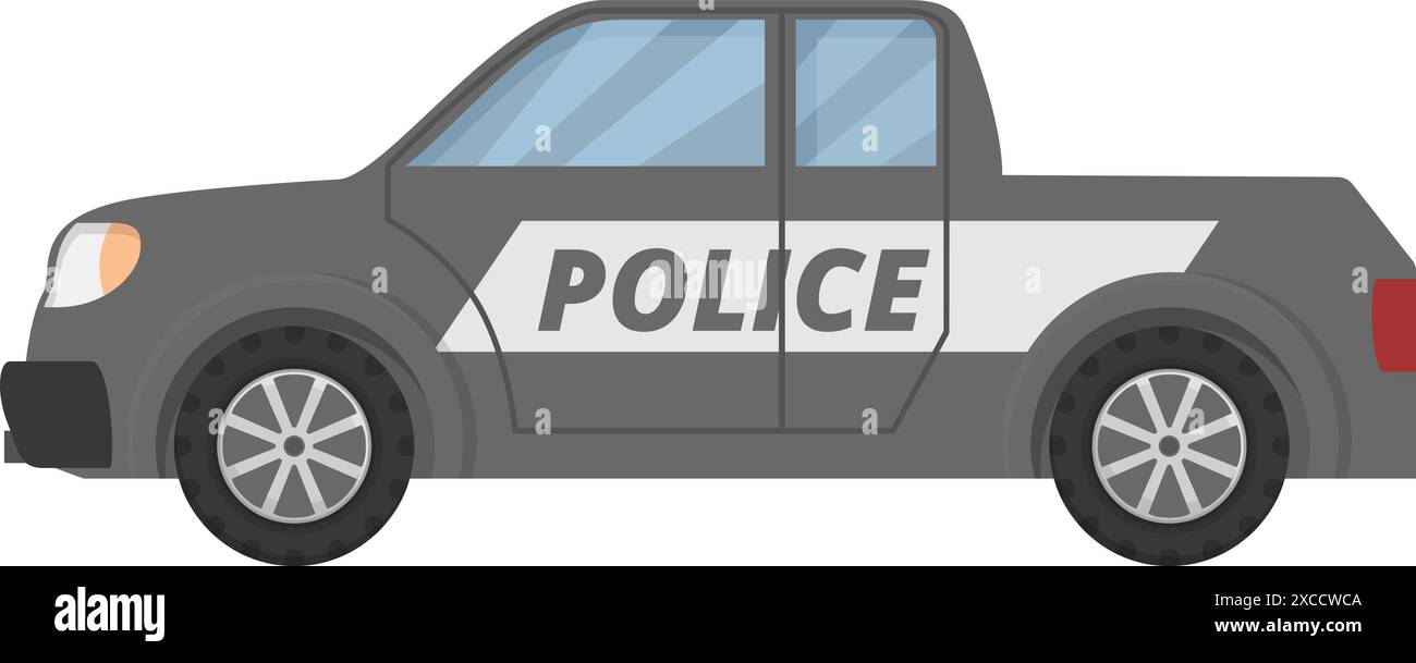 Vue latérale d'une camionnette de police utilisée pour les opérations d'application de la loi Illustration de Vecteur