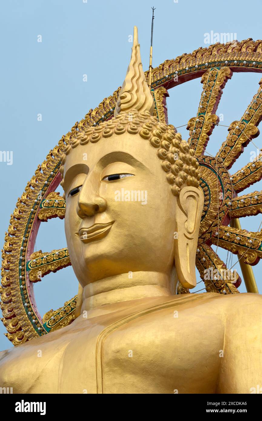 Portrait de Bouddha, Wat Phra Yai, le temple du Grand Bouddha, sur Ko Phan, Koh Samui, Thaïlande Banque D'Images