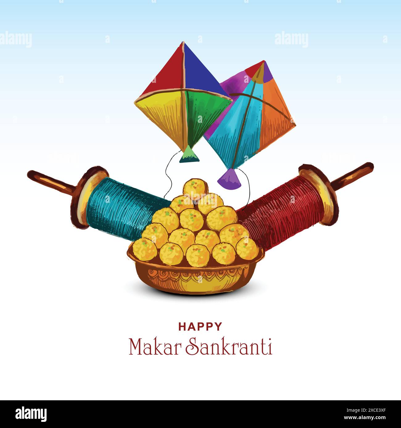 Heureux makar sankranti vacances inde fond de festival Illustration de Vecteur