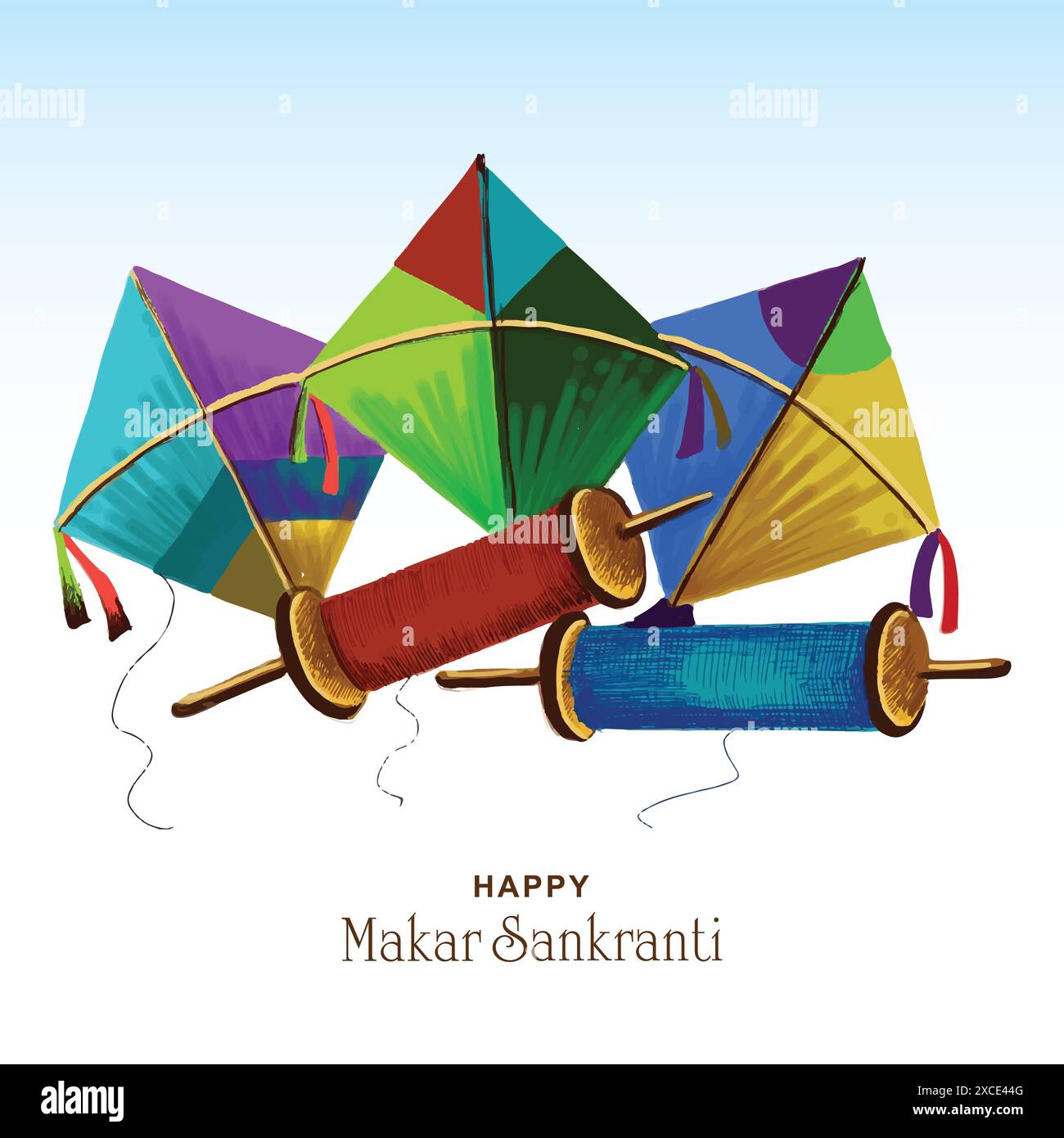 Makar sankranti carte de voeux fond de vacances Illustration de Vecteur