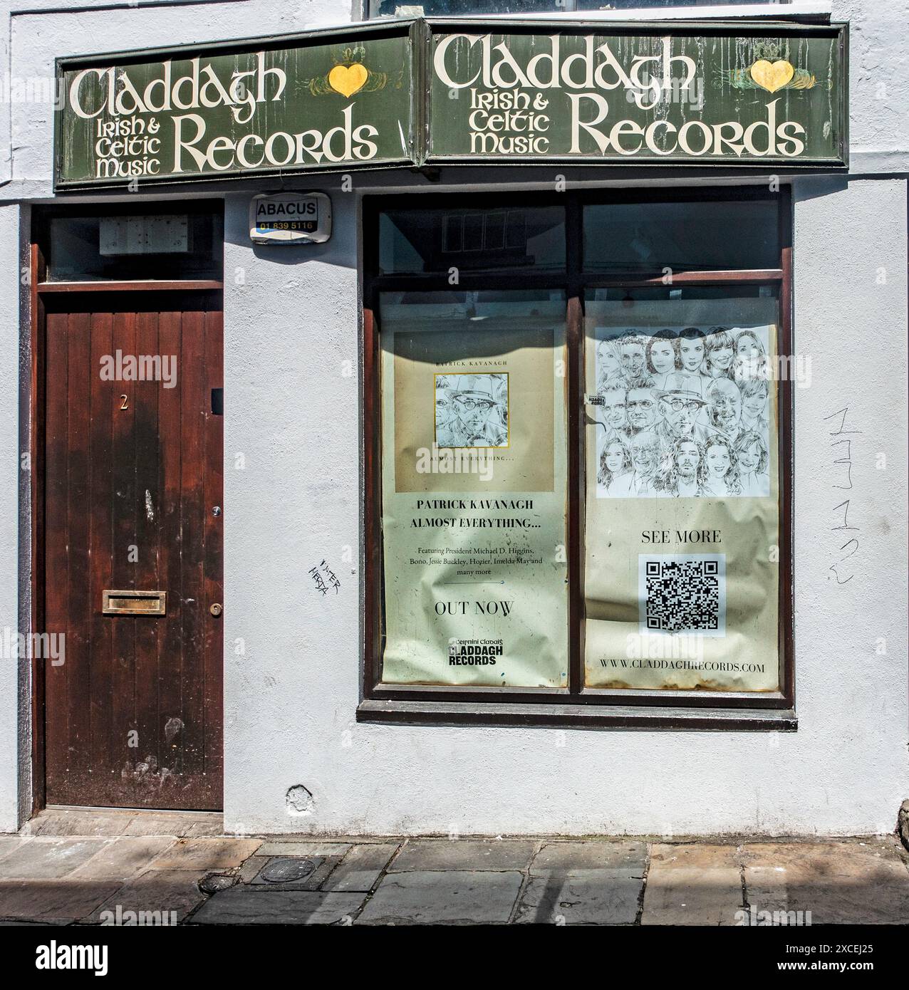 Les bureaux de Claddgh Records, un label spécialisé dans la musique traditionnelle irlandaise. Banque D'Images