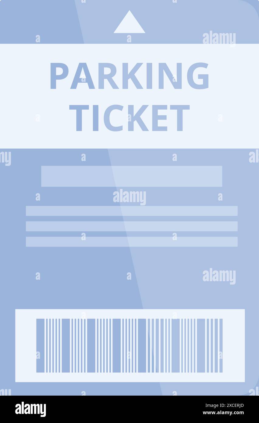 Le ticket de stationnement est affiché sur le pare-brise d'une voiture, indiquant une violation de stationnement Illustration de Vecteur